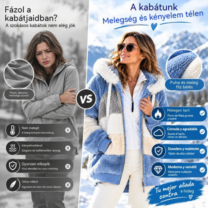 ⭐☃️Korlátozott ajánlat, 35% kedvezmény❄️【S-5XL】Új, 2026-os női télikabát – vastag, plüsscsíkos