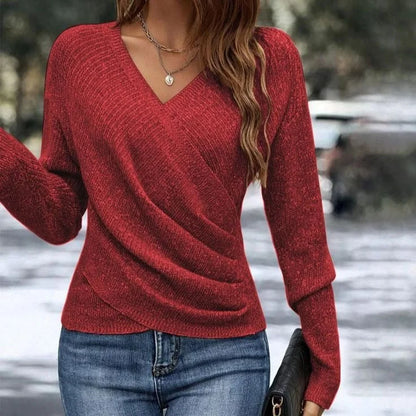 🔥Elegancki damski sweter dzianinowy na co dzień, ciepły sweter z długim rękawem na wiosnę i jesień-4190713