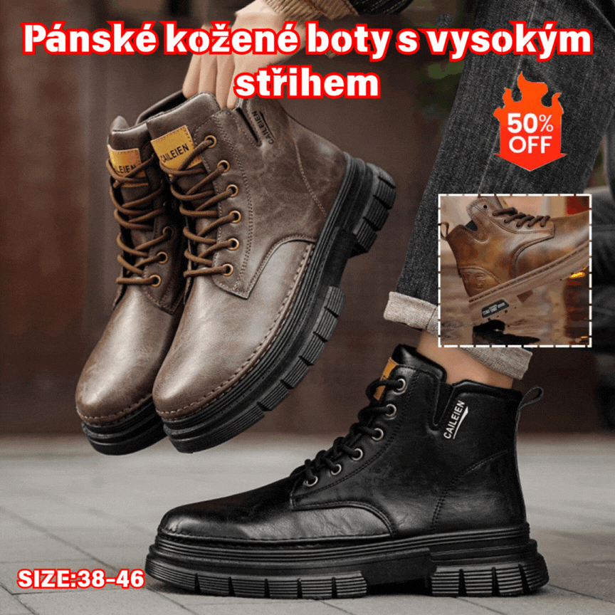 50% zniżki 🔥🔥【Rozmiary 38-46】Nowe męskie wysokie buty Martin, skóra naturalna 4191643