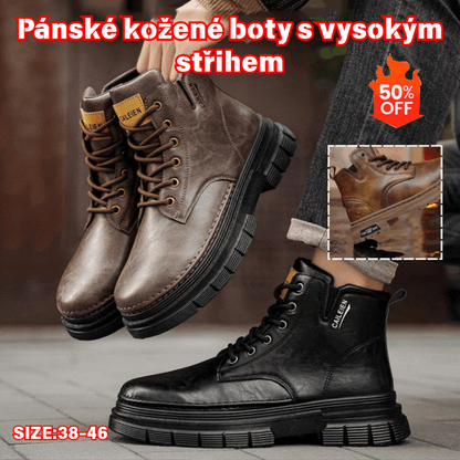 50% zniżki 🔥🔥【Rozmiary 38-46】Nowe męskie wysokie buty Martin, skóra naturalna 4191643