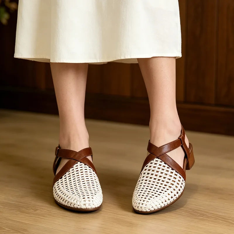 【35-40】Sandale Retro din Piele Moale cu Perforații – Confort la super-lativ, nulový tlak a lego odihnite tòa vara!