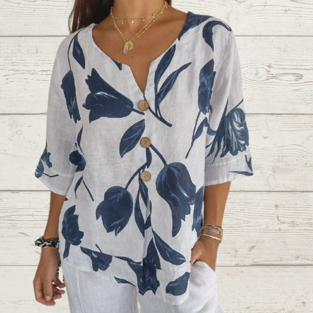 🔥💥🥰【S-3XL】2024 Nowa bawełniana koszula z nadrukiem dla kobiet🥰-3734830