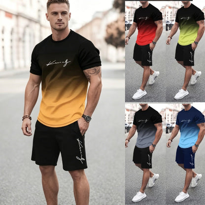 ✨【Platba na dobírku】Tato nová pánská tepláková souprava se skládá z trička a kraťasů. Je jednoduchá, stylová, pohodlná a prodyšná.