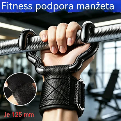 👍  Shyby a mrtvý tah s prodlouženou oporou a protiskluzovým popruhem na zápěstí, nosnost až 250 kg, vhodné pro trénink shybů a mrtvého tahu.