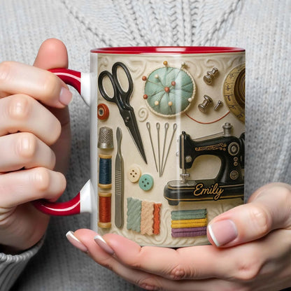 🧵☕ Hrnek s motivem šití – perfektní dárek pro kreativní duše, které rády šijí