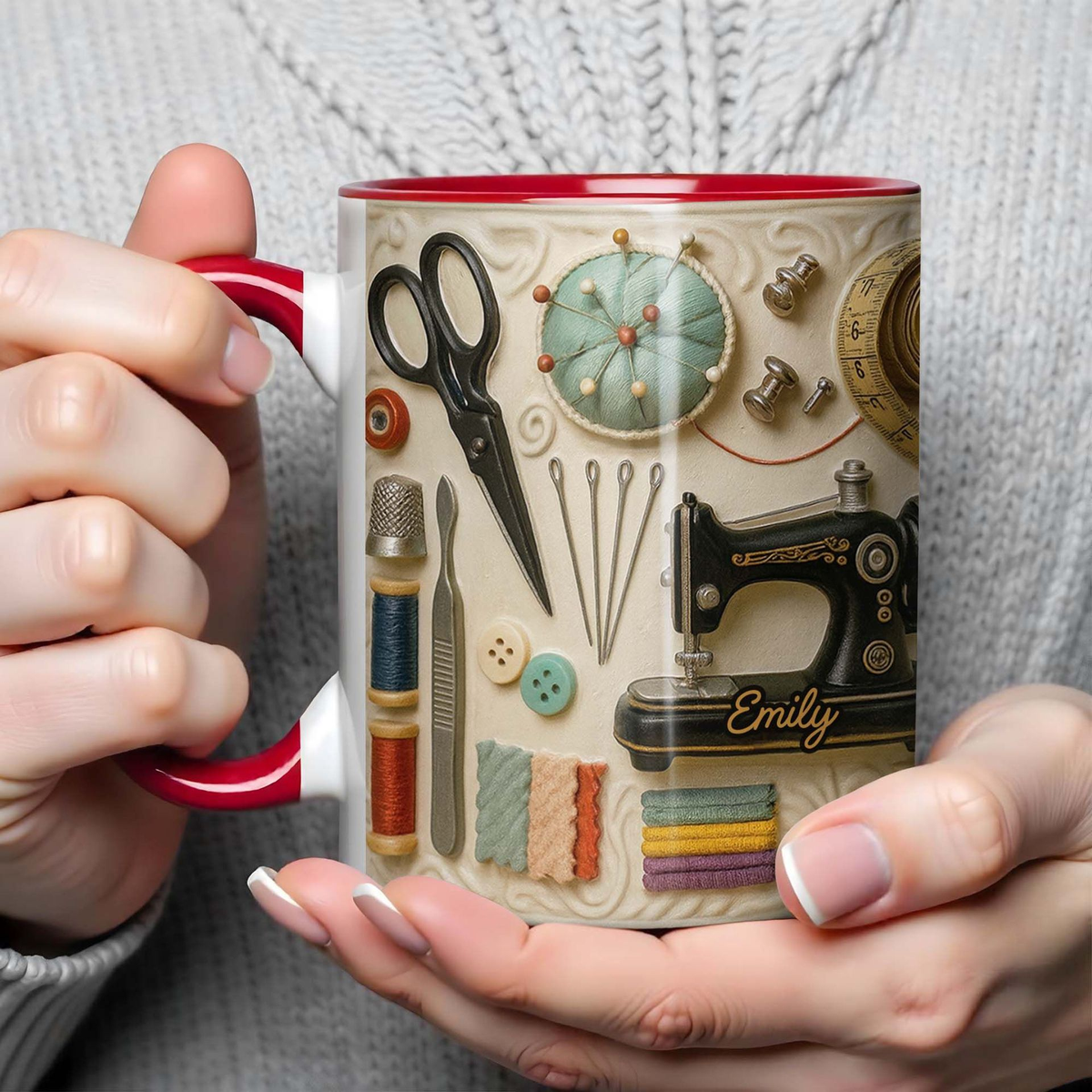 🧵☕ Hrnek s motivem šití – perfektní dárek pro kreativní duše, které rády šijí