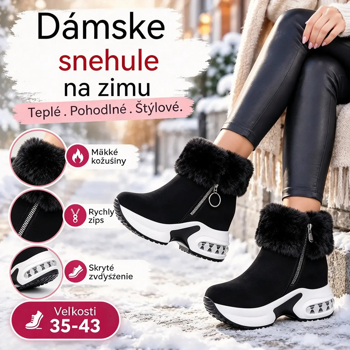 🔥😍【35–43】Dámské podzimní a zimní boty s robustní podrážkou, zateplené fleecem – teplé a pohodlné pro každodenní nošení