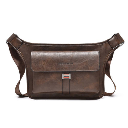 🎉👜Prosta, wodoodporna i pojemna męska torba na ramię wykonana z wysokiej jakości przenośnej skóry syntetycznej PU. 4170893