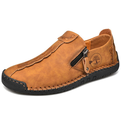 【36-48】Buty męskie 2026 Nowe modne buty męskie z zamkiem błyskawicznym, szyte ręcznie, z prawdziwej skóry, codzienne-4244363