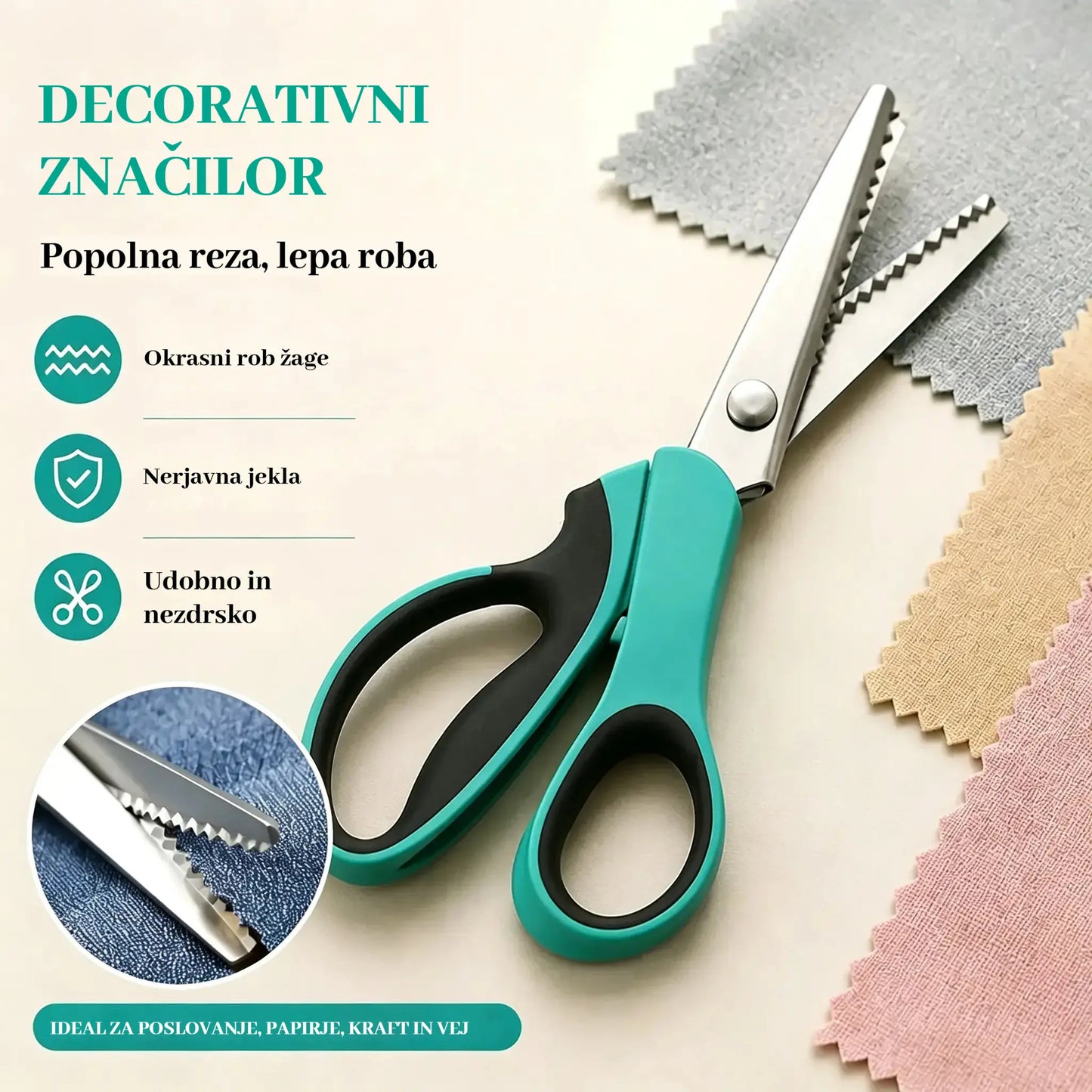 ✂️ Profesionální nůžky na stříhání – Ostré, vroubkované nůžky na látku