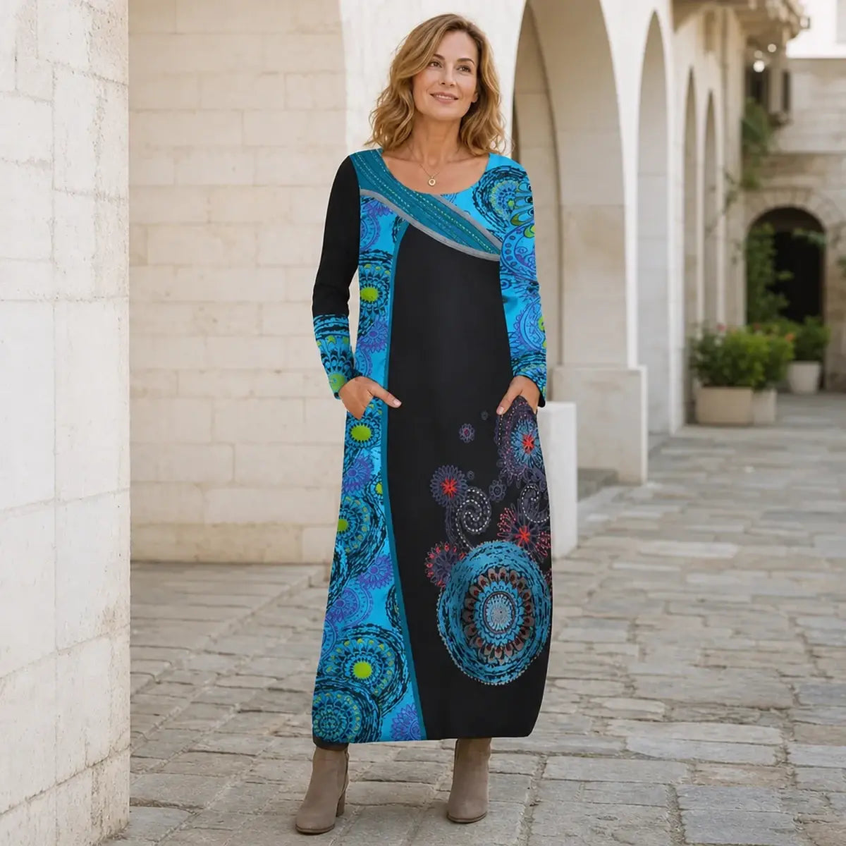 ✨🔥Poslední den – sleva 50 %【S–5XL】Nové podzimní a zimní šaty s potiskem ·  vhodné na každý den