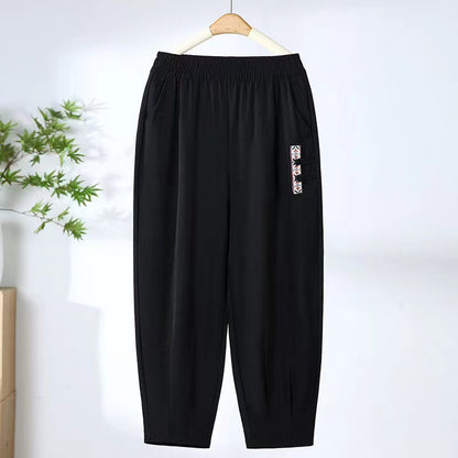 【M-4XL】 Nowe letnie cienkie bawełniane spodnie lniane z dziewięcioma punktami 3986376