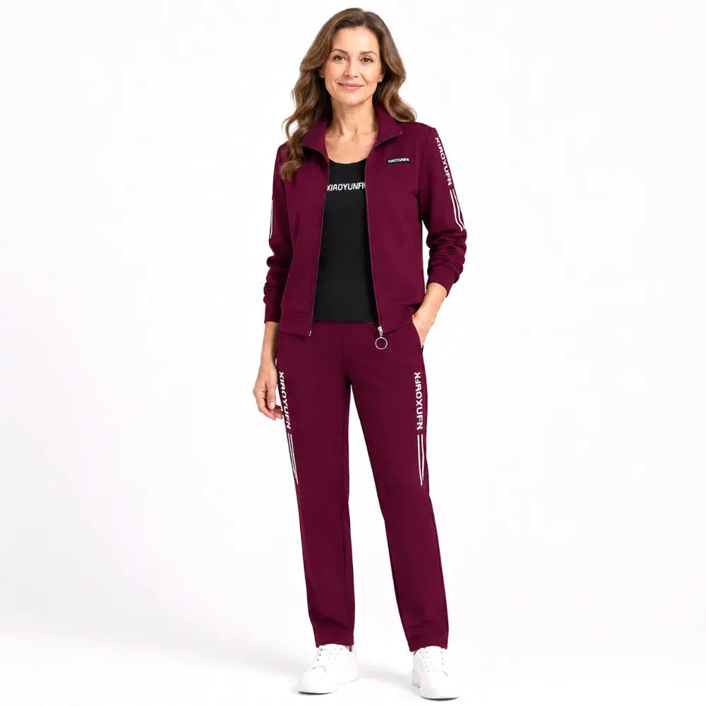 🌺 Elegance a naprosté pohodlí! Elegantní třídílná dámská sportovní souprava (bunda na zip + tričko + kalhoty / velikosti: M–6XL)! ✨