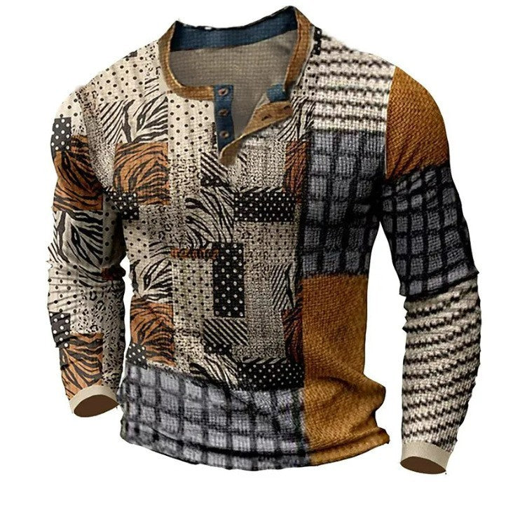 【S–4XL】Podzimní a zimní novinka – módní pánský top s kontrastním designem, pohodlný střih pro větší velikosti