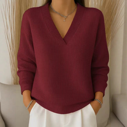❤️✨【Különleges őszi ajánlat🔥】Elegáns és kényelmes, V-nyakú kötött női pulóver