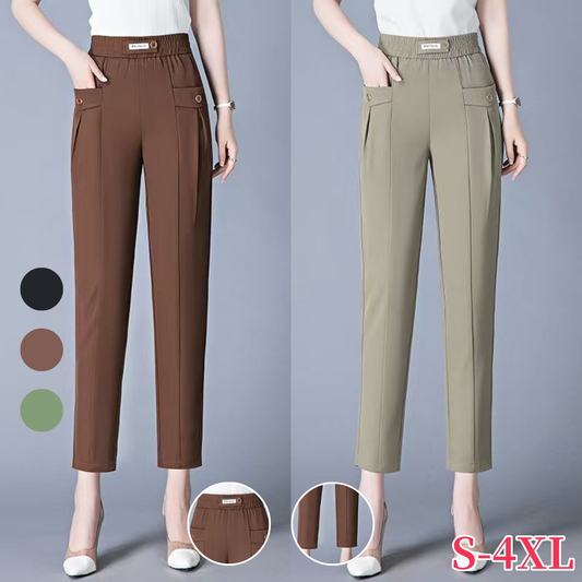 【S-4XL】🔥Kup 1, a 1 dostaniesz gratis🔥Nowe wysokiej jakości proste spodnie, swobodne letnie spodnie wierzchnie, proste, dopasowane spodnie z wysokim stanem-3950371