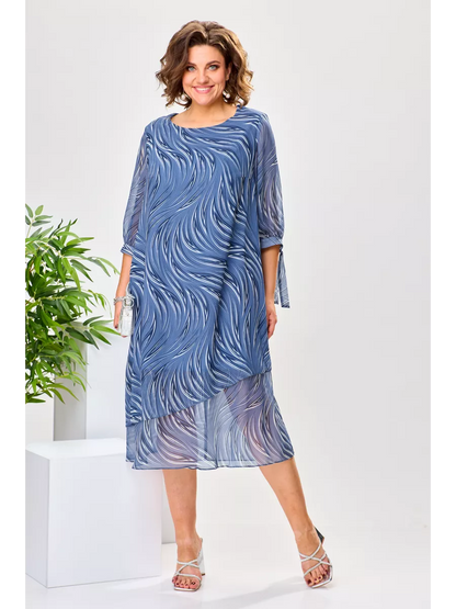 【34-60】【S-5XL】🔥Nowa elegancka sukienka w letni wzór fal-3694685