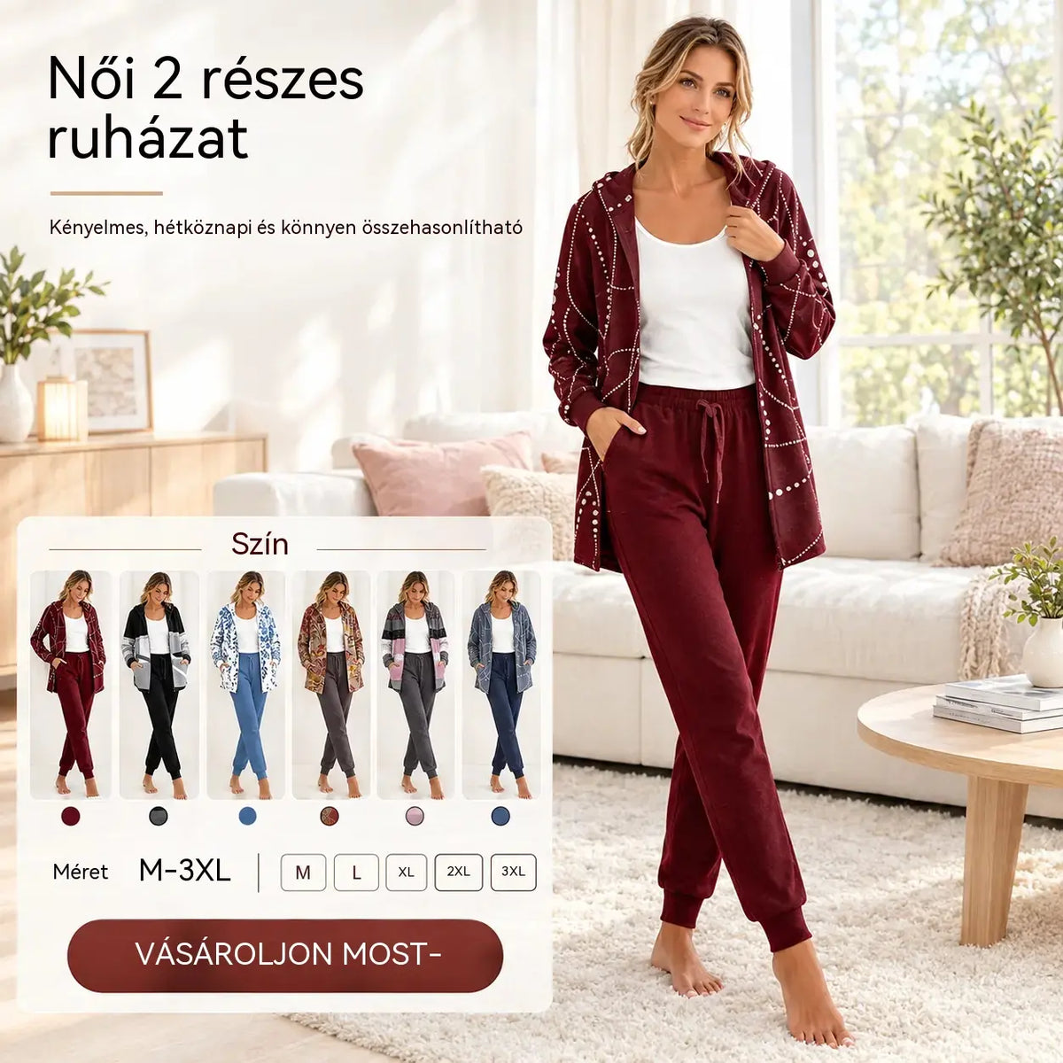 【S-3XL】💃 💖 Új, 2026-os otthoni viselet-szett – egyszerű és elegáns.