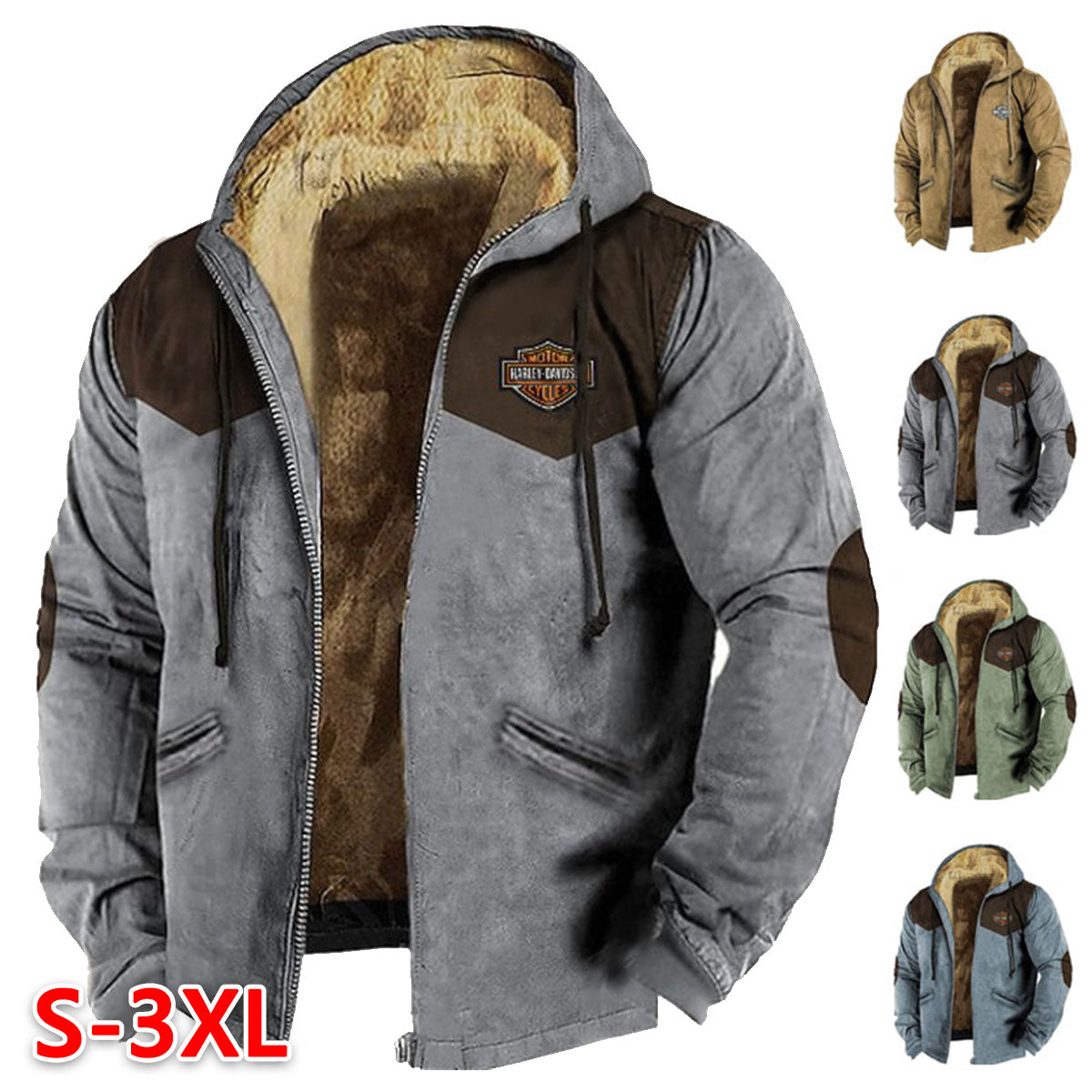 [M-5XL] Modna męska jesienno-zimowa luźna kurtka z grubego aksamitu 4129178