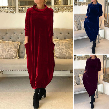 🌈🍃【S-5XL】Nové módní elegantní retro šaty z vysoce kvalitního sametu 4173247