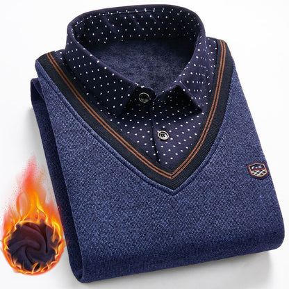 Zimní nabídka【M–4XL】2026 nová pánská zimní bunda s hřejivou fleecovou podšívkou ve stylu 2 v 1, zateplená a zesílená, v elegantním a zralém stylu