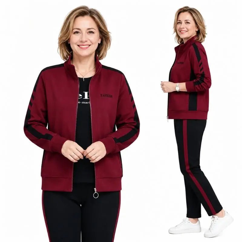 🚶‍♀️【50% popust】🔥【M-5XL】【Jakna + hlače】😍 Nov jesenski komplet športnih oblačil za prosti čas, plus velikosti