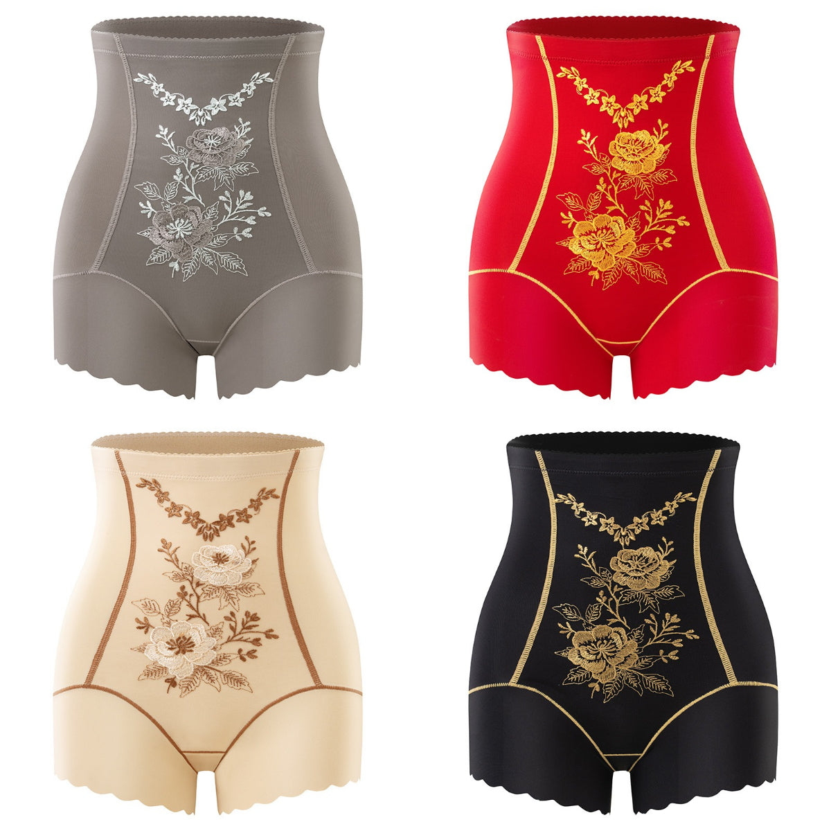 😍【Paquete de 4】💥🌸 Braguitas de realce de cintura alta antibacterianas cómodas🩲💖 4197232