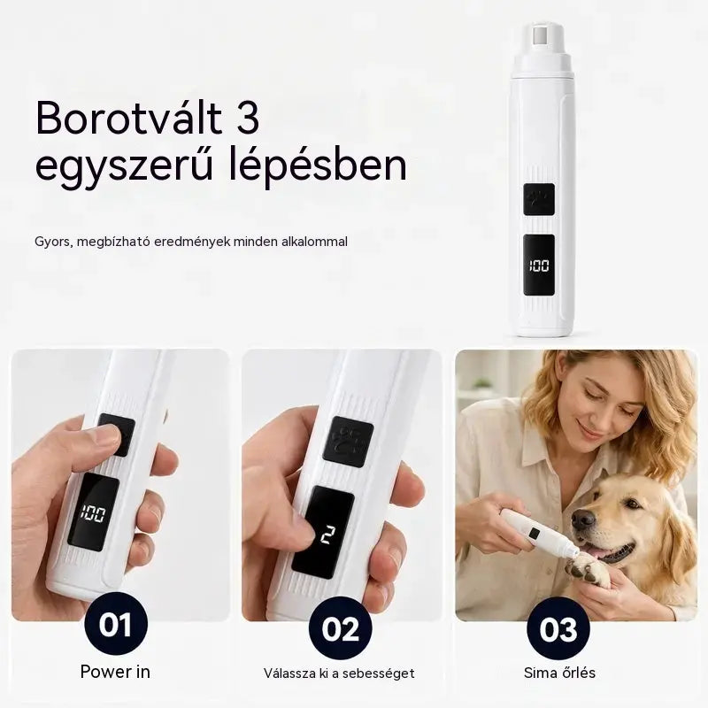 🐱🐶 Elektrický pilník na nehty pro domácí mazlíčky s LED indikátorem napájení