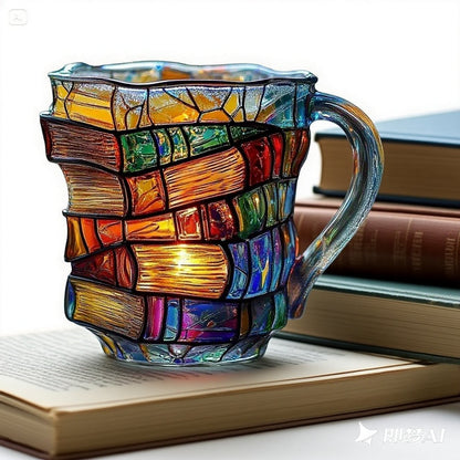 📚3D malowany kubek do kawy w kształcie książki-4031516
