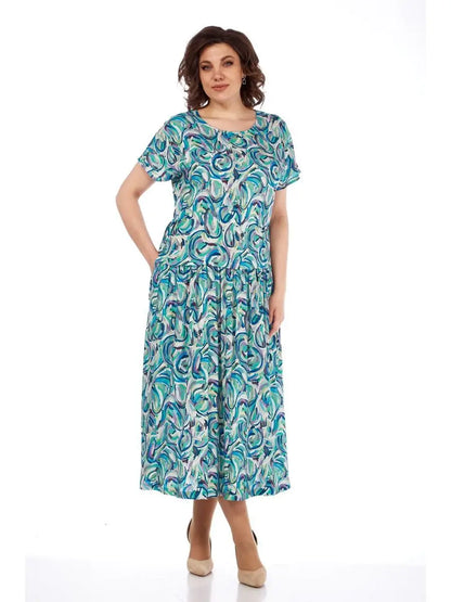 【🔥Najlepsza wyprzedaż】👗🌺【34-60】Letnia sukienka z szyfonu z nadrukiem-3698773