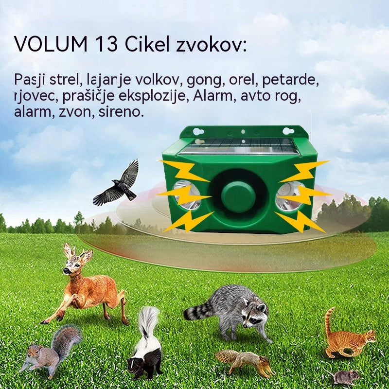 🔥【Kupite 1, prejmete 1 brezplačno】🐅🐅 Solarni repeller z ultrazvokom za zunaj