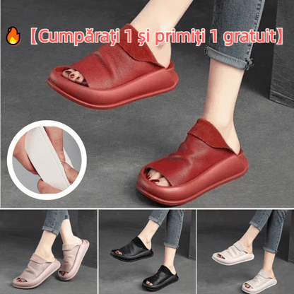 👡[35-40] 2025 Nowy styl Retro Ręcznie robione Miękkie skórzane Solid Color Wygodne damskie sandały 3982002