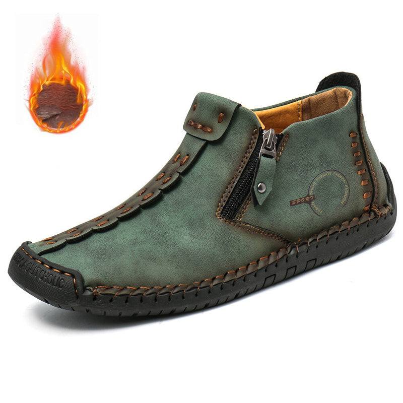 Męskie buty marki Dr. Martens, zapinane na suwak, z podszewką z futra, szyte ręcznie.【38-48】-4211274