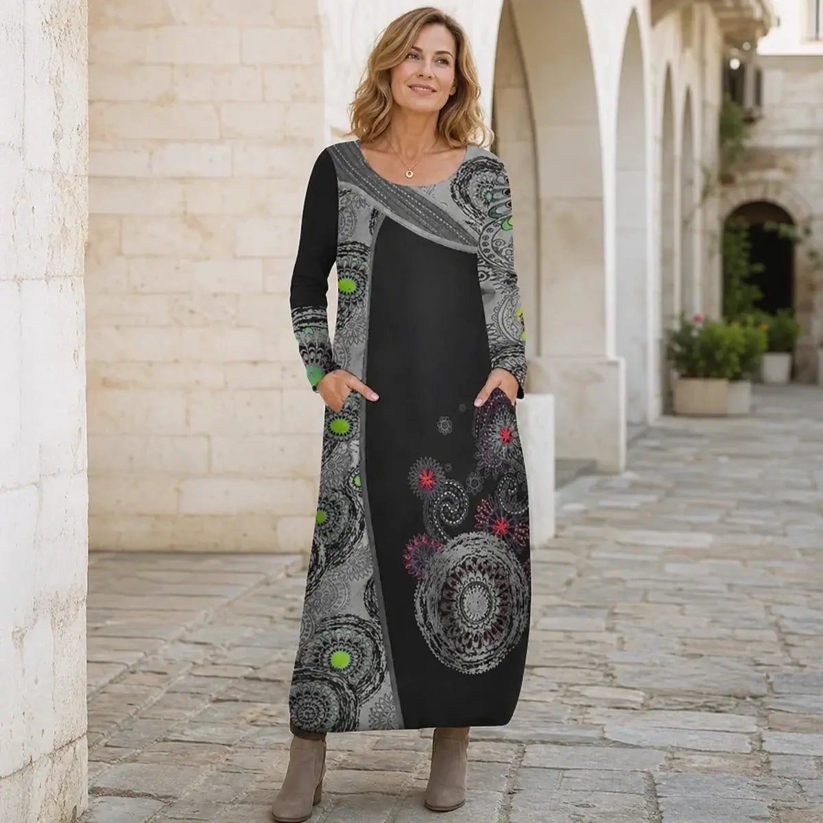 ✨🔥Poslední den – sleva 50 %【S–5XL】Nové podzimní a zimní šaty s potiskem ·  vhodné na každý den
