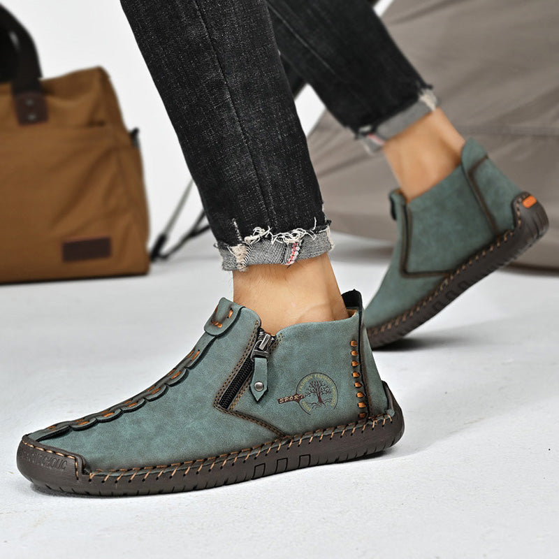 Męskie buty marki Dr. Martens, zapinane na suwak, z podszewką z futra, szyte ręcznie.【38-48】-4211274