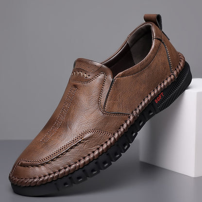 👞【39-44】Nowe męskie skórzane buty casualowe z miękką podeszwą - antypoślizgowe - oddychające-3977383