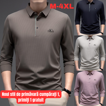 🔥【M-4XL】Męska bezszwowa koszulka polo z długim rękawem