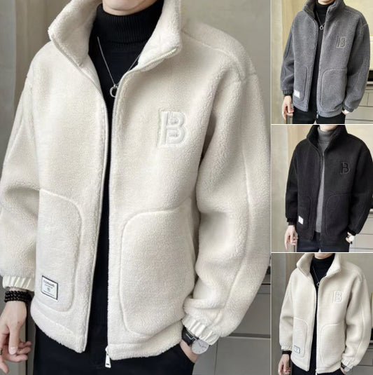 ⛄【L-6XL】Zimní fleecová bunda, bavlněný kabát, zesílený bavlněný kabát z jehněčí vlny, teplý kabát-4134234