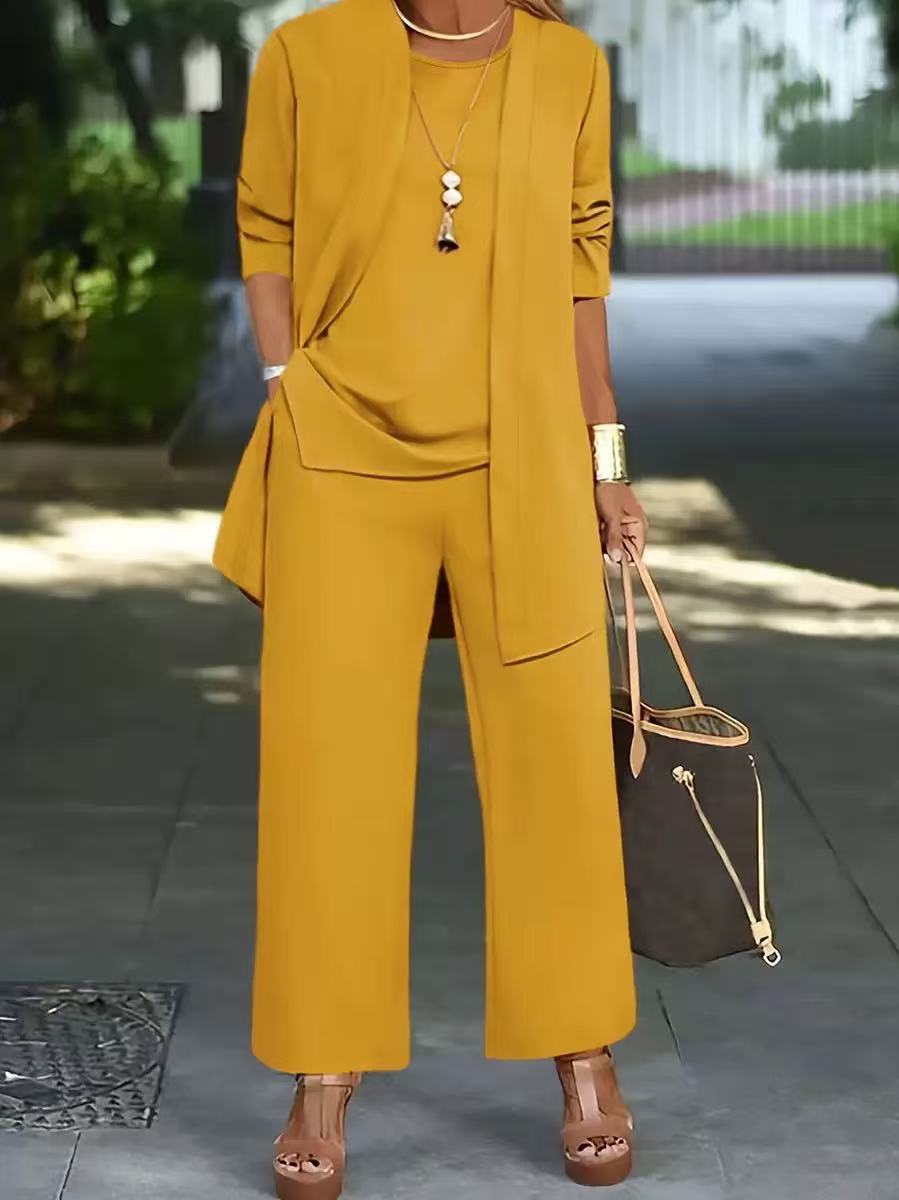 🧥Elegancki damski komplet 3-częściowy o luźnym kroju🍂-4261812