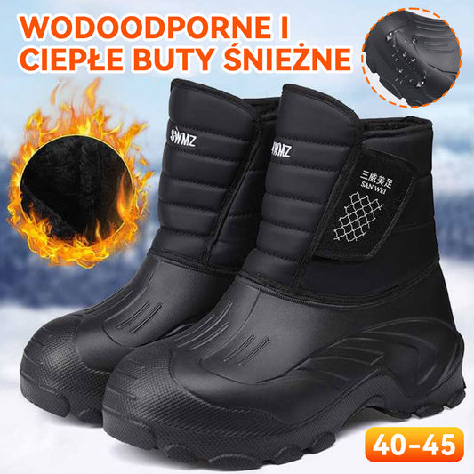 ♥️♥️【40-45】Męskie buty śnieżne, wyściełane polarem, pogrubione, antypoślizgowe, odporne na zużycie, wodoodporne, wysokie z PU-4171221