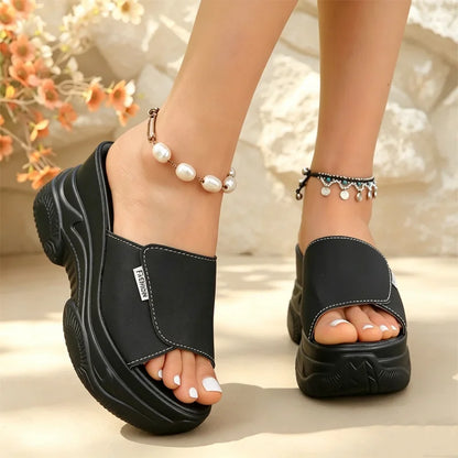 👡 Divatos vastag talpú magasító papucs
