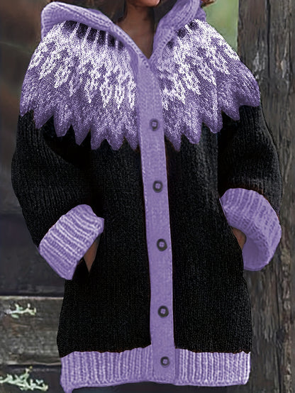 【S~5XL】✨Elegancka, kolorowa kurtka z kapturem w stylu retro 4156564