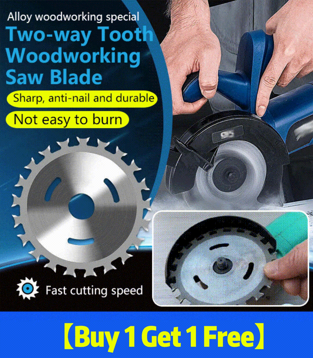 ⚙️🔨【Kupi 1, dobi 1 gratis】🔥 Dvostranski žagin list iz lahke zlitine za obdelavo lesa