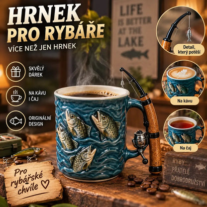 🎣☕ Nový hrnek s motivem rybaření – kreativní hrnek navržený speciálně pro milovníky rybaření.