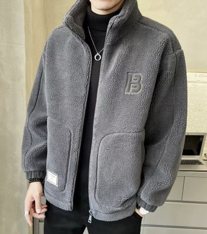 🎄🎄【L-6XL】Χειμερινό μπουφάν fleece, βαμβακερό μπουφάν, βαμβακερό παχύρρευστο μπουφάν από μαλλί αρνιού, ζεστό μπουφάν-4136120