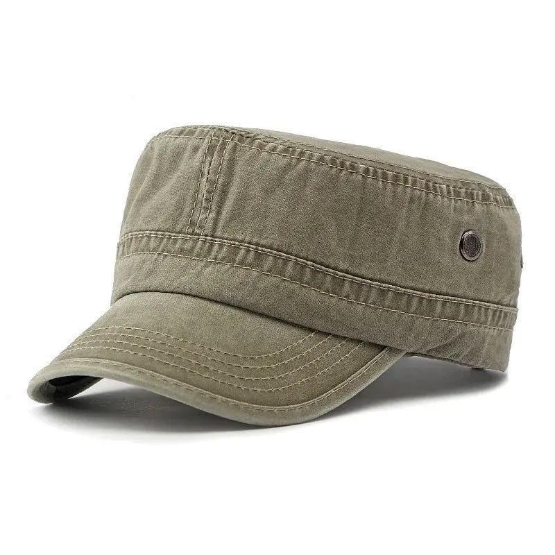 🏷️ Poslední den – sleva 50 %! Vintage vojenská čepice s plochým vrškem v sepraném stylu, retro design, unisex.