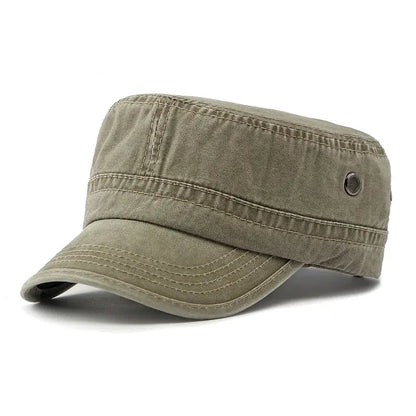🏷️ Poslední den – sleva 50 %! Vintage vojenská čepice s plochým vrškem v sepraném stylu, retro design, unisex.