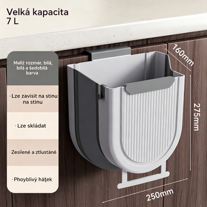 🗑️🚪Skládací závěsný kuchyňský odpadkový koš, závěsný odpadkový koš na dvířka domácích skříněk