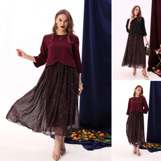 💖💖【S-5XL】 Wysokiej jakości nowa, elegancka sukienka na jesień i zimę-3855155