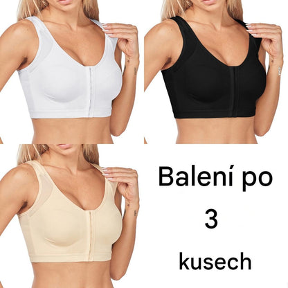 🥰 【3 ks】👙【40–120 kg】Dámská lehká a prodyšná podprsenka bez kostic s předním zapínáním